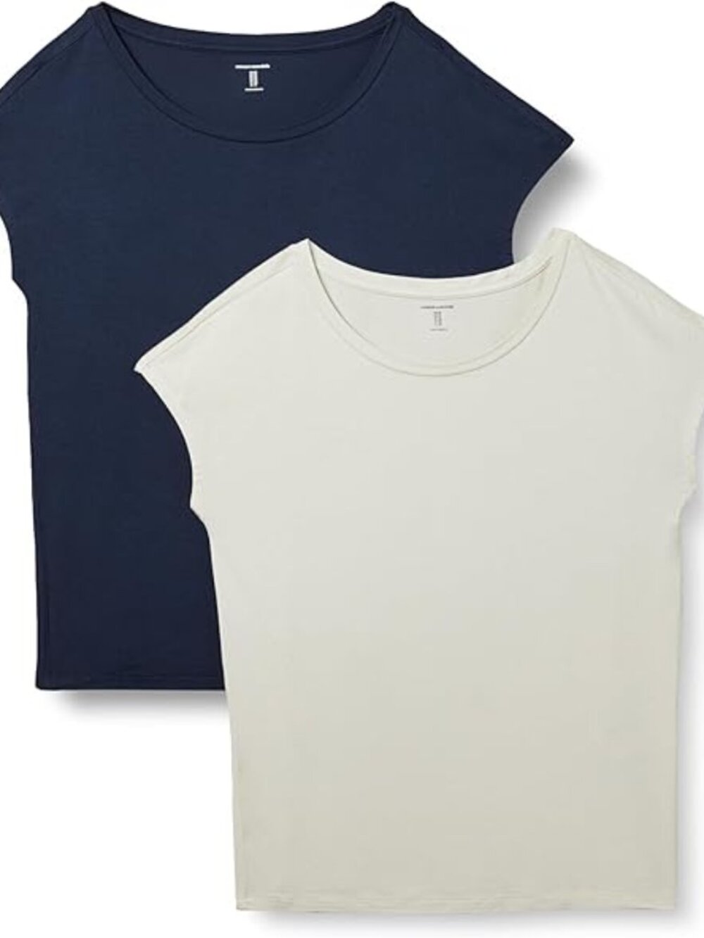 2 Pack Women's Jersey Regular-Fit Short-Sleeve T-Shirts Navy & Sand Colors-XXL